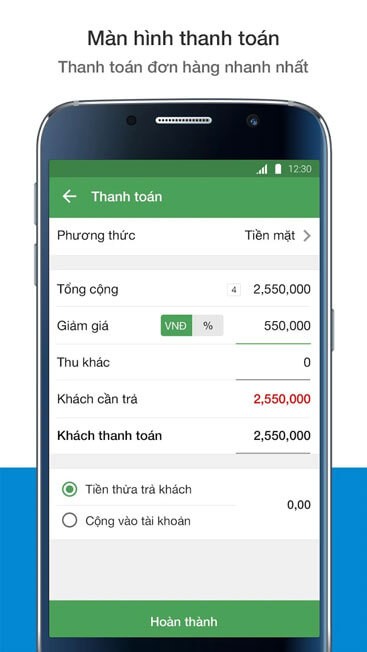 Giao diện thanh toán