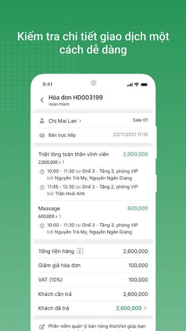 Kiểm tra chi tiết giao dịch