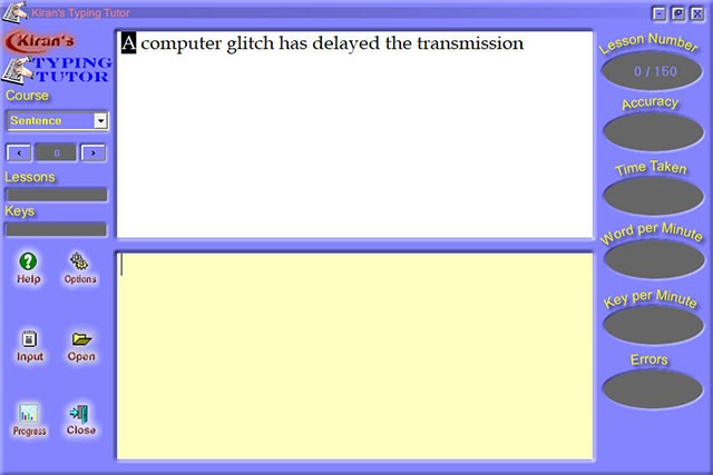 Phần mềm luyện gõ bàn phím Kiran's Typing Tutor
