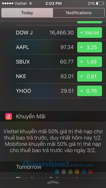 Nhận thông báo khuyến mại