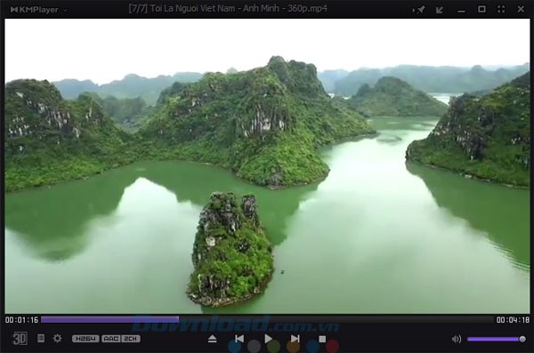 Giao diện tối giản của KMPlayer