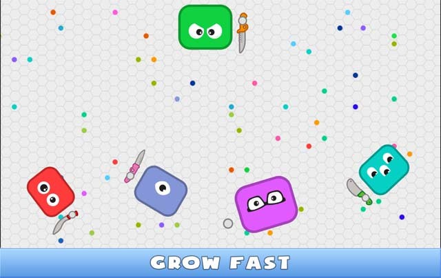 Thu thập các hạt màu trên bản đồ để tăng kích thước và sức khỏe