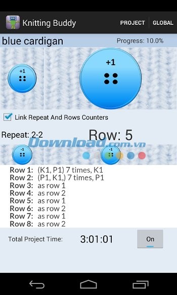 Theo dõi quá trình đan len dễ dàng với Knitting and Crochet Buddy