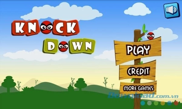 Giao diện chính game bắn súng cao su Knock Down cho Android