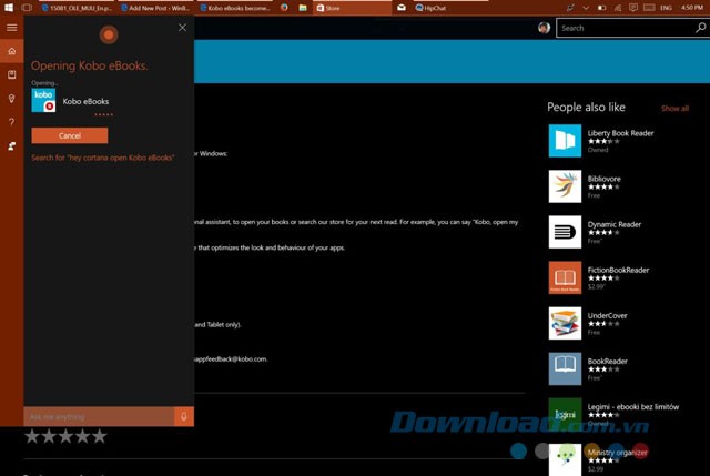 Giao diện ứng dụng Kobo eBooks