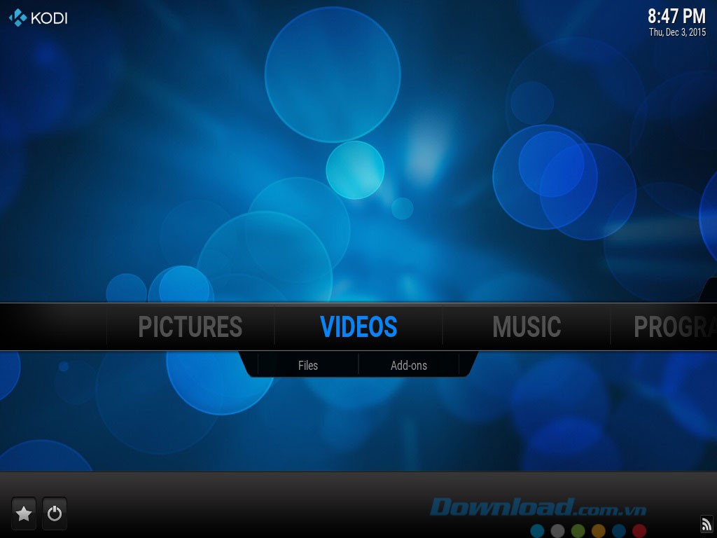 Giao diện phần mềm Kodi cho Linux