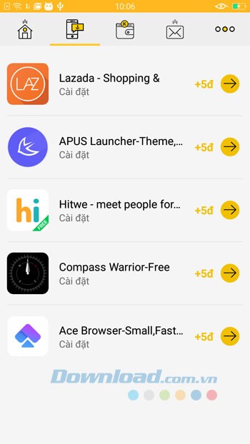 Cài ứng dụng nhận quà