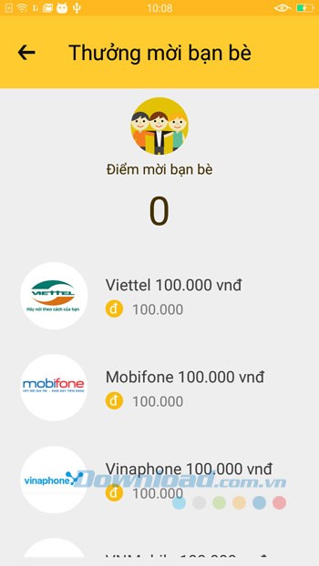Thưởng mời bạn bè