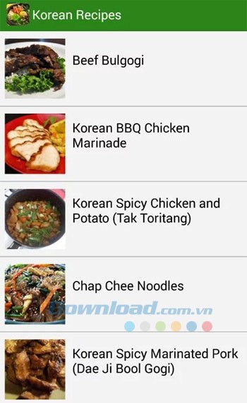 Korean Recipes cho Android