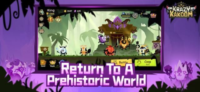 Krazy Kakoo‪m‬ cho bạn tham gia vào cuộc chiến phòng thủ ở thế giới thời tiền sử