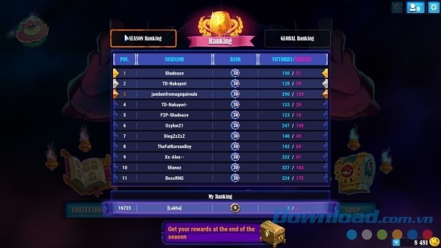 Giành thứ hạng tốt để nhận phần thưởng xứng đáng cuối mùa trong game chiến thuật thẻ bài miễn phí KROSMAGA cho máy tính và Mac