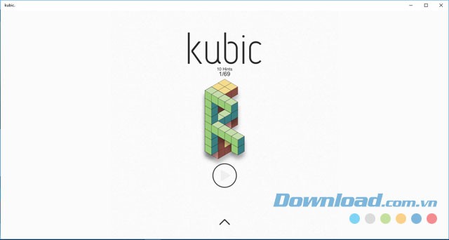 Main menu của game trí tuệ miễn phí Kubic cho máy tính
