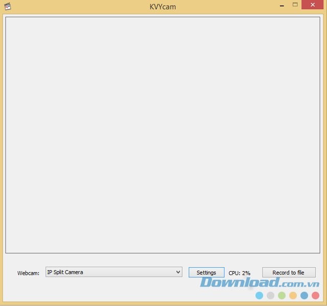 KVYcam với cửa sổ chính