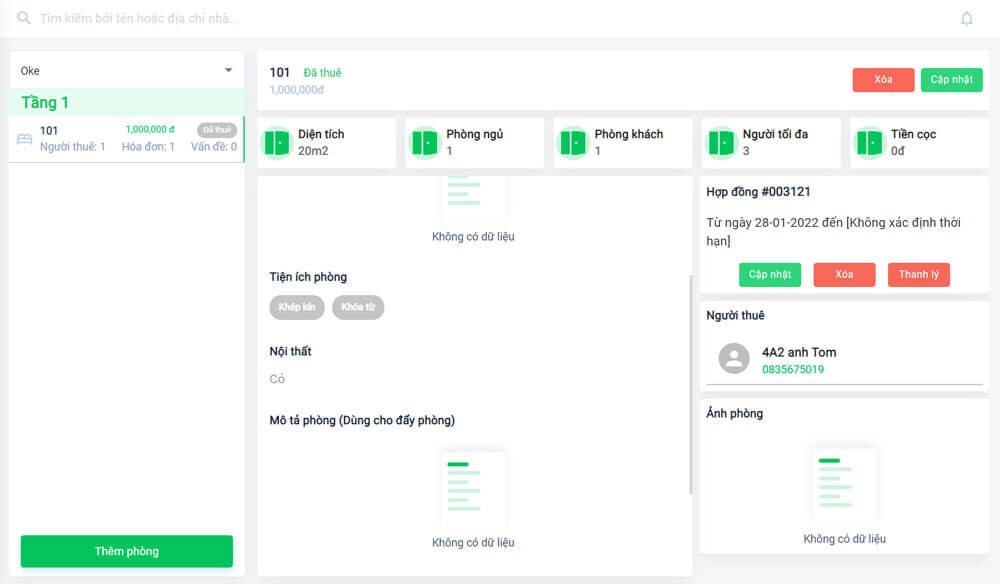 Quản lý thông tin phòng trọ trên trang web LalaHome
