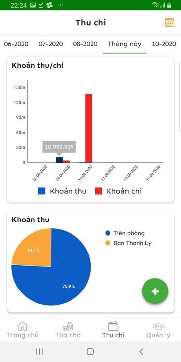 Quản lý thu chi trên LalaHome