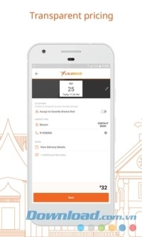 Giá trên Lalamove Delivery App cho Android luôn minh bạch
