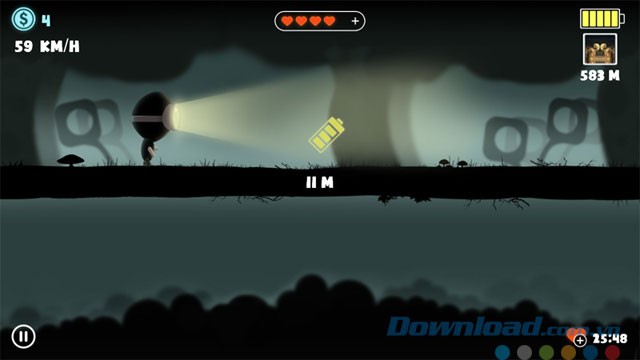 Ăn pin để tái tạo năng lượng cho nhân vật