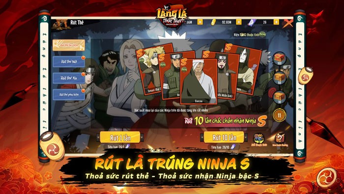 Rút là trúng Ninja S, thỏa sức rút thẻ, thỏa sức nhận Ninja bậc S