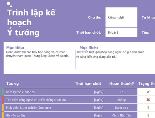 Trình Lập Kế Hoạch Ý Tưởng (Nhiệm Vụ)
