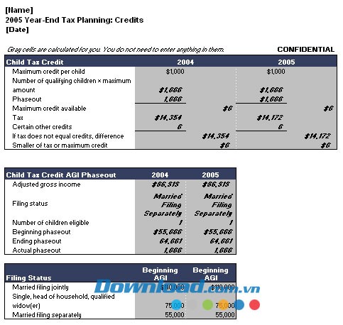 Lập kế hoạch tính thuế cuối năm