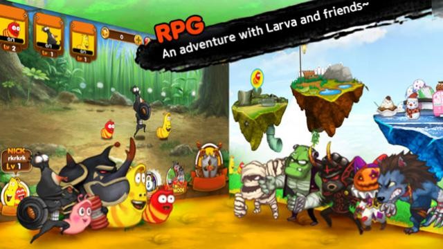 Cùng các hero ấu trùng chiến đấu với quân đoàn quỷ trong game Larva Action Fighter