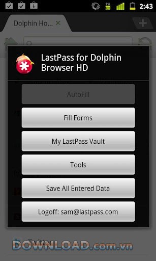 LastPass for Dolphin HD For Android