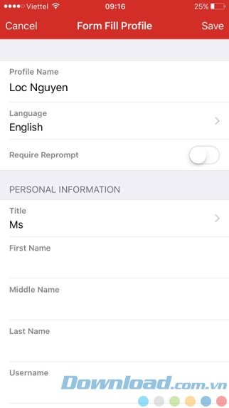 Điền mẫu tự động