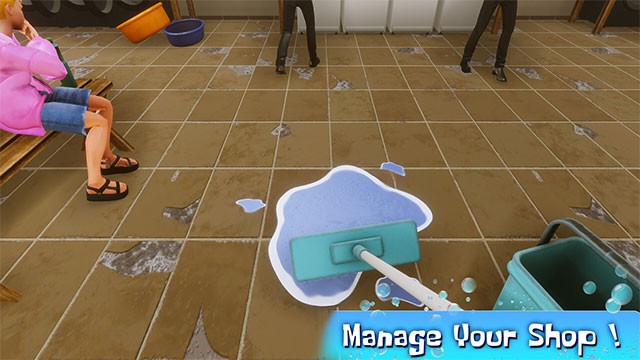 Dọn dẹp cửa hàng, sửa chữa máy móc và giặt sạch quần áo cho khách hàng trong Laundry Simulator 2025