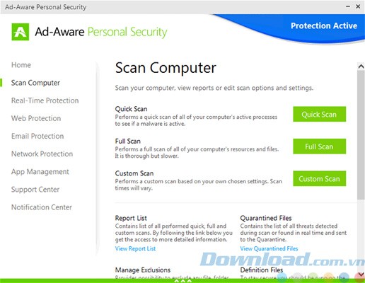 Quét máy tính với Lavasoft Ad-Aware Personal Security