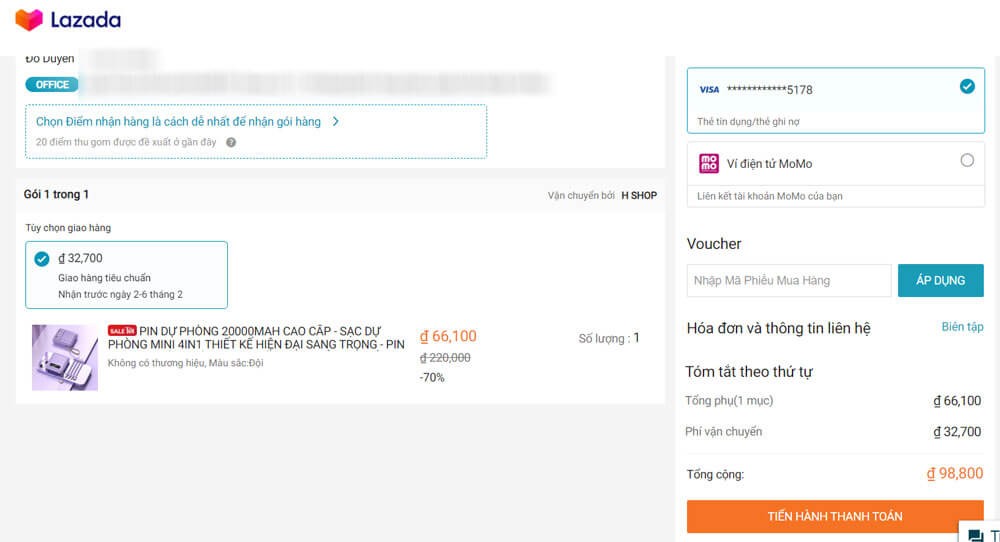 Mua sắm trực tuyến tại Lazada
