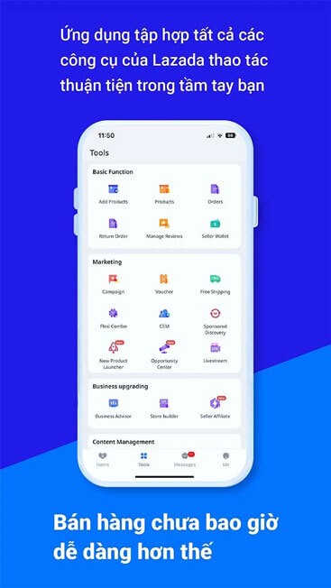 Nhiều công cụ hỗ trợ bán hàng