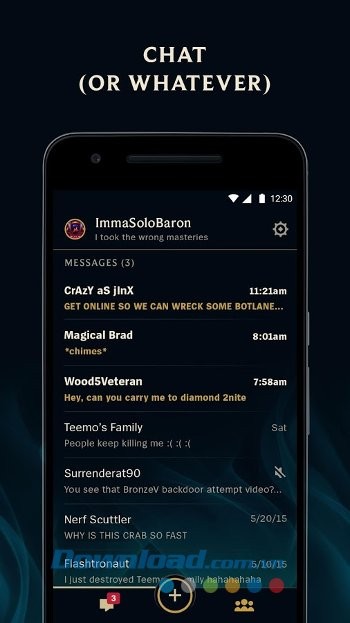 Nhắn tin trên League Friends