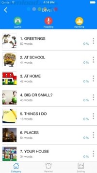 Các cấp độ khác nhau