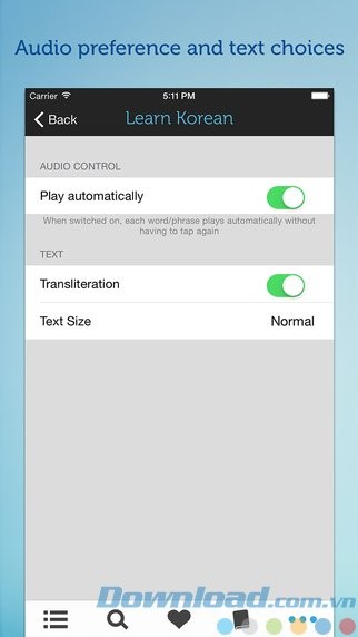 Thiết lập ứng dụng