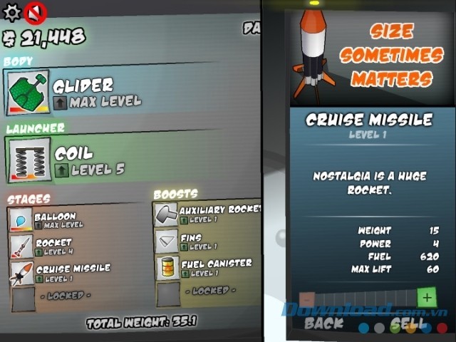 Nâng cấp các vật phẩm trong game vui Learn to Fly 3 cho máy tính