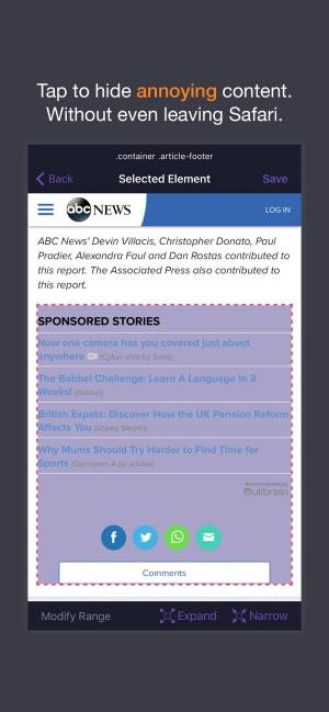 Chạm để loại bỏ những thứ làm phiền bạn khi lướt web