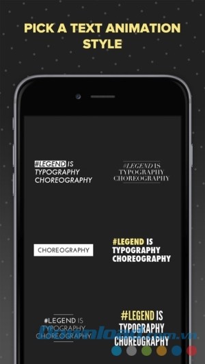 Legend cho iOS chứa rất nhiều kiểu chữ động