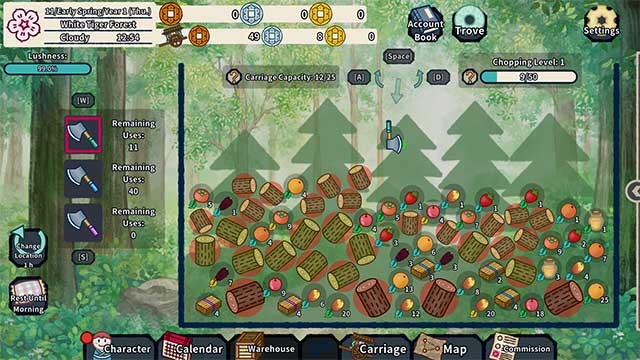 Thu thập tài nguyên thông qua trồng trọt, nấu ăn và vùng hoang dã