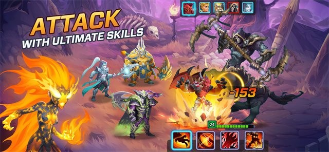 Tấn công kẻ thù với các kỹ năng uy lực