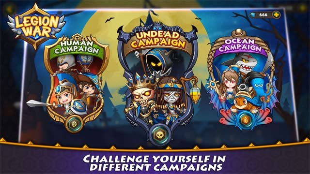 Thách thức bản thân với nhiều chế độ game khác nhau trong Legion War