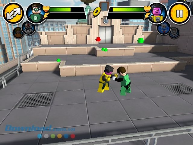 Giao diện màn đấu trong game LEGO DC Super Heroes
