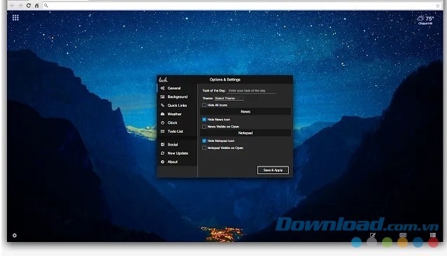 Giao diện chính của tiện ích Leoh cho Google Chrome