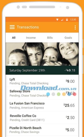 Level Money theo dõi chi tiết các giao dịch