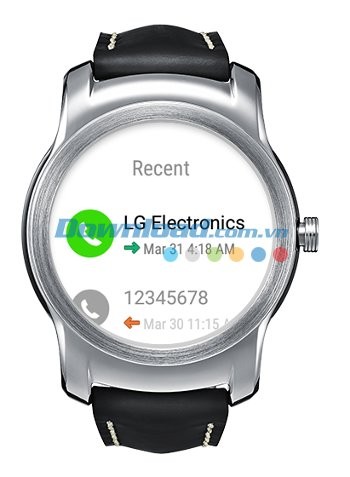 Thực hiện cuộc gọi từ đồng hồ thông minh với LG Call for Android Wear