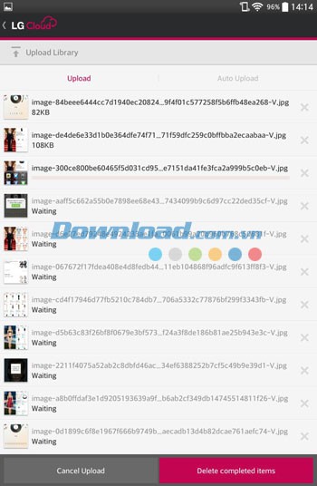 Tải lên nhiều kiểu dữ liệu với LG Cloud cho Android