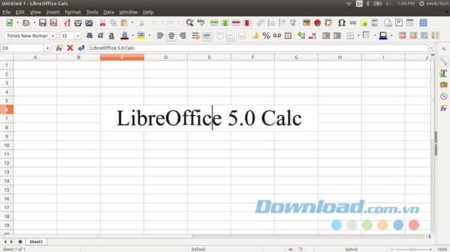 Bảng tính Calc với nhiều tính năng