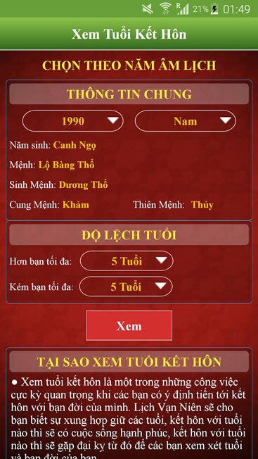 Xem tuổi kết hôn
