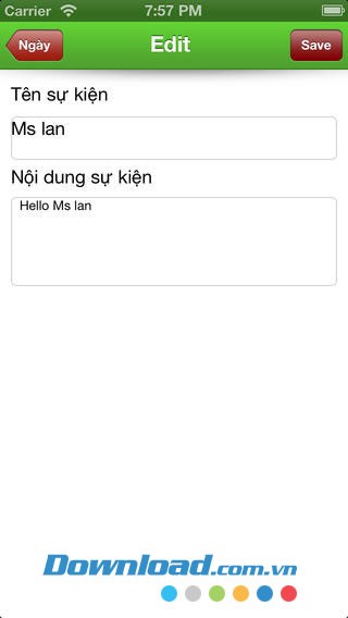 Lịch sự kiện for iOS