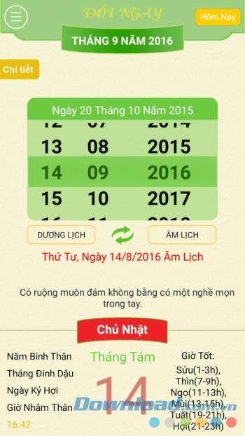 Đổi ngày âm dương