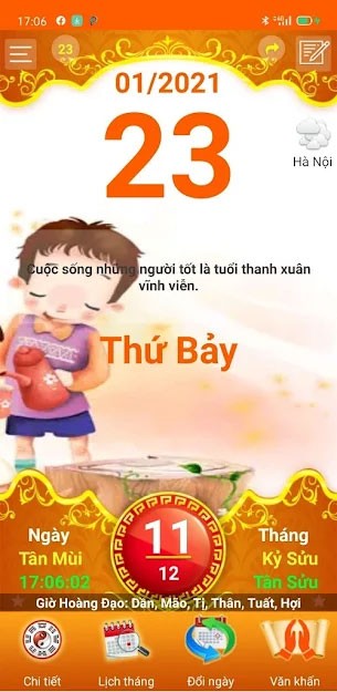 Ứng dụng Lịch vạn sự cho Android